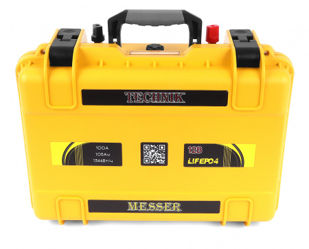 Литий-железо-фосфатный аккумулятор TECHNIK MESSER в защитном кейсе 12В 105Ач 100А с зарядным устройством 25А