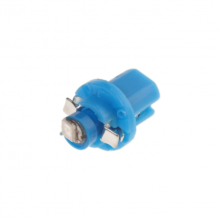 Автолампа T5 (W2*4.6d с патроном B8.5d) 1 SMD 3528  BLUE 2лм   12V MEGAPOWER /10 /100