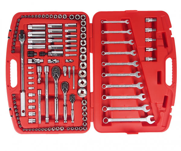 JTC Набор инструментов 123 предмета слесарно-монтажный 1/4",3/8",1/2" 6-ти гран. метрич/дюйм в кейсе JTC JTC Набор инструментов 123 предмета слесарно-монтажный 1/4",3/8",1/2" 6-ти гран. метрич/дюйм в кейсе JTC