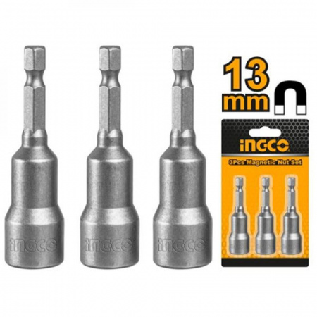 Бита ключ насадка магнитная 13 мм 1/4" 3шт INGCO AMN1331