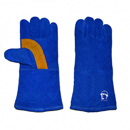 Краги утеплен спилковые иск.мех синие САПФИР (зимние)