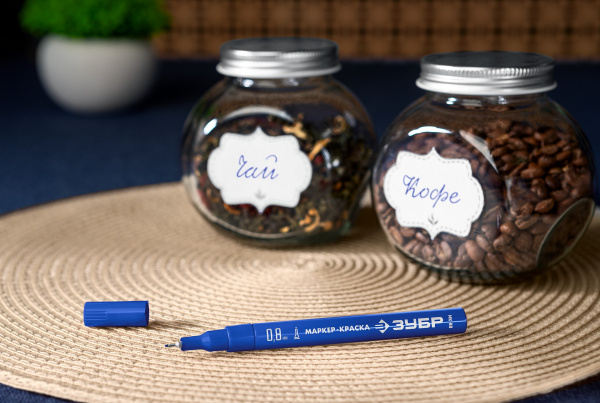 ЗУБР МК-80 синий, 0.8 мм маркер-краска (06324-7)