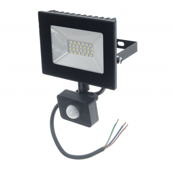 Прожектор UF-FL3002 LED SMD BLACK 30W 6500K 180х115мм с датчиком движения 220V ULTRA FLASH /1/30