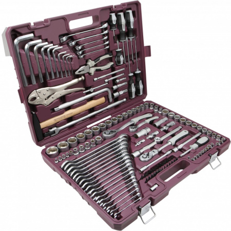 TS142 Набор инструмента универсальный 1/4", 3/8" и 1/2"DR, 142 предмета