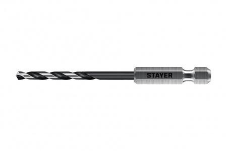 STAYER НЕХ-1/4″, d 3.0 х 84 мм, сверло по металлу для винтовёртов и шуруповертов IMPACT READY (29603-3)