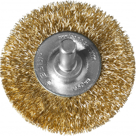 ЗУБР 50 мм, витая стальная латунированная проволока 0.3 мм, щетка дисковая для дрели, Профессионал (3520-050)