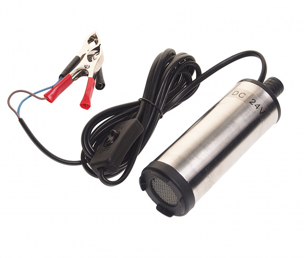 Насос для перекачки топлива ER-87203 (24V, 60W, 3.5A, 30л/мин, Ø51мм, Ø выходного отв. 19мм) ЭВРИКА /1/20