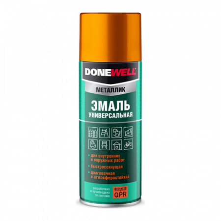 Эмаль аэроз. металлик золото 520мл Donewell DW-1028 (12)