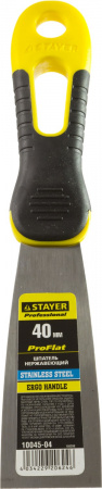 STAYER PROFlat, 40 мм, х-образное профилированное полотно, облегченная двухкомпонентная ручка, нержавеющий шпатель, Professional (10045-04)