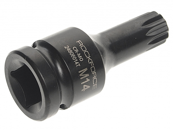 Головка-бита SPLINE ударная  1/2", M14 с отверстием ROCKFORCE RF-24806014T /1/10/300