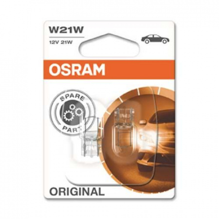 Автолампа W21W (W3*16d) (блистер, 2шт) 12V OSRAM /1/10/50