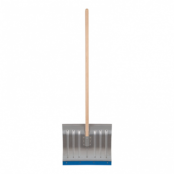 Лопата для уборки снега стальная оцинкованная, 430 х 370 х 1350 мм, деревянный черенок, Россия, Сибртех