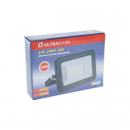 Прожектор UF-FL2001 LED SMD BLACK 20W 6500K 130х85мм 220V ULTRA FLASH /1/30