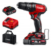 ЗУБР 20 В, 40 Н·м, 2 АКБ LMS (2 А·ч), ударная дрель-шуруповерт, сумка (ДШУ-40-22)