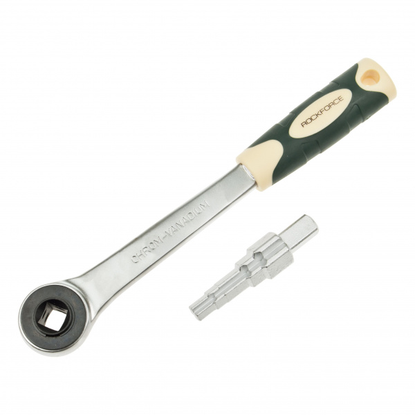 Трещотка RF-4031 с внутренним квадратом 1/2'' (L-270мм, 30зуб.) и ключом ступенчатым для американок,в блистере ROCKFORCE /1/25