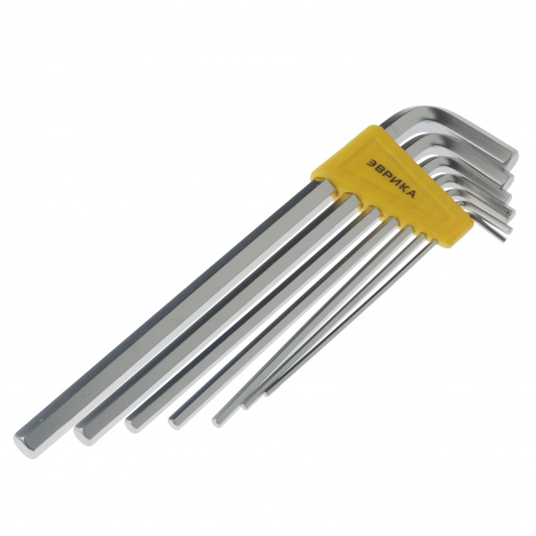 Набор ключей шестигранных ER-25107XL:Г-образных экстра длинных 2.5-10мм 7пр. ЭВРИКА /1/12/60 Набор ключей шестигранных ER-25107XL:Г-образных экстра длинных 2.5-10мм 7пр. ЭВРИКА /1/12/60