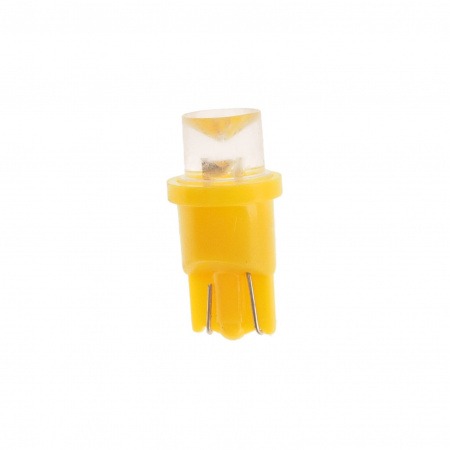 Автолампа T10W (W2,1x9,5d) 1 LED CONCAVE YELLOW 8лм   12V MEGAPOWER /10 /100