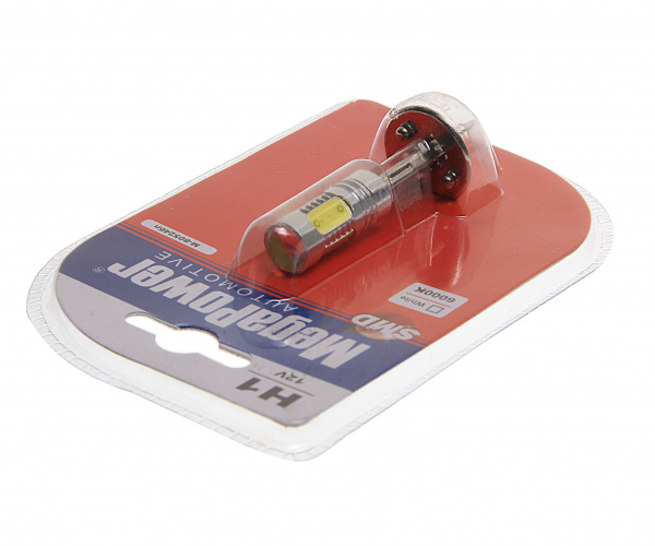 Автолампа H1 (P14.5s) 5 SMD MEGA WHITE 6000K блистер 360лм 12V MEGAPOWER /1/10/100