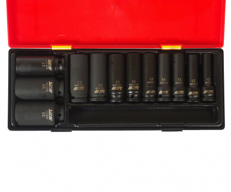 JTC Набор головок торцевых 1/2" 12-ти гранных 10-32мм глубоких ударных 12 предметов в кейсе JTC