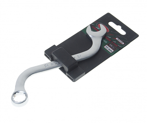 Ключ рожково-накидной 13мм RF-76113A S-образный на пластиковом держателе ROCKFORCE /1/10