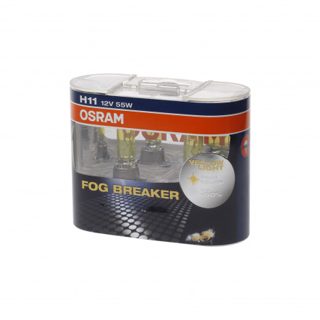 Автолампа H11 (55) PGJ19-2+60% FOG BREAKER 2600К (евробокс,2шт) 12V OSRAM /1/10
