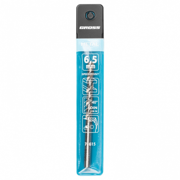 Сверло спиральное по металлу, 6.5 мм, HSS, 338 W Gross