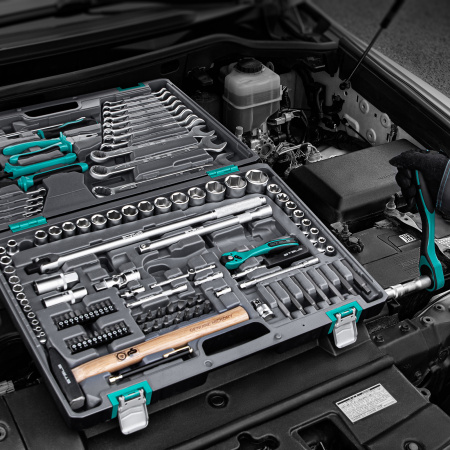 Набор инструментов, 1/4", 1/2", Cr-V, S2, усиленный кейс, 119 предметов Stels Набор инструментов, 1/4", 1/2", Cr-V, S2, усиленный кейс, 119 предметов Stels