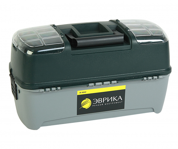 Ящик универсальный ER-10342 с 3 кантилеверами и 2 органайзерами на крышке 465х230х250 мм ЭВРИКА /1/3