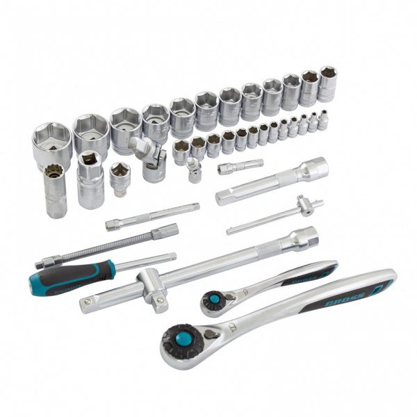 Набор инструментов, 1/4", 1/2", CrV, 120 зубьев, 82 предмета Gross Набор инструментов, 1/4", 1/2", CrV, 120 зубьев, 82 предмета Gross