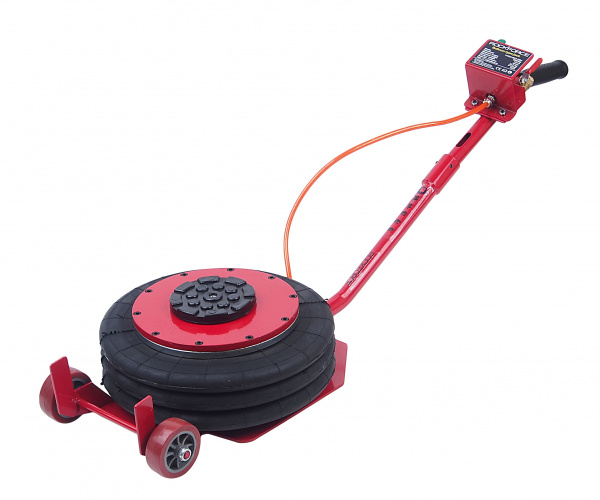 Домкрат подкатной пневматический 5т(6-12bar, h min 144мм, h max 440мм, 3 подушки, Ø320мм) ROCKFORCE /1