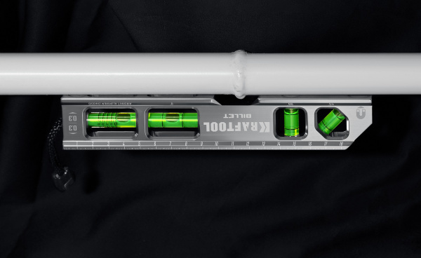 KRAFTOOL BILLET-20, 8 в 1, 200 мм, точность 0.3 мм/м, 4 глазка, брусковый магнитный уровень (34790)