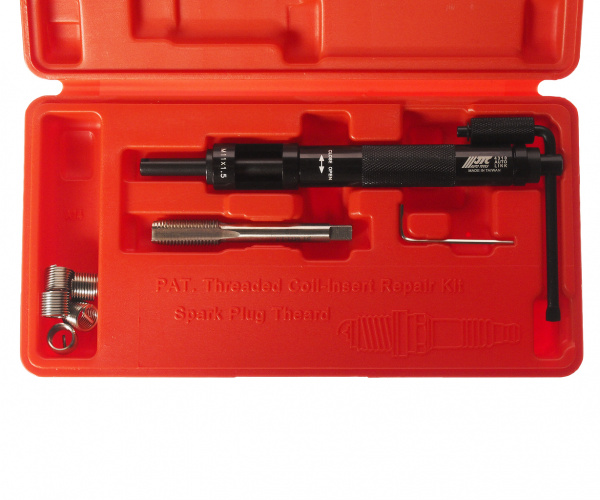 JTC Набор инструментов для восстановления резьбы свечей зажигания (пружинная вставка М11х1.5) 5шт. JTC