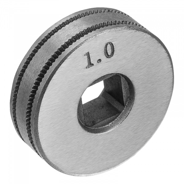 Подающий ролик, U профиль зубчатый под флюсовую проволоку 0,8-1мм посадка квадрат, 2 шт Denzel Подающий ролик, U профиль зубчатый под флюсовую проволоку 0,8-1мм посадка квадрат, 2 шт Denzel