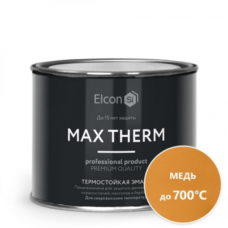 Эмаль термостойкая 700град медь 0,4кг Elcon (24)