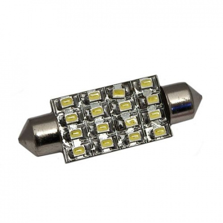 Автолампа C30W (SV8.5/8) 39мм 16 SMD LED+90% SUPER WHITE 12V MEGA ELECTRIC /100