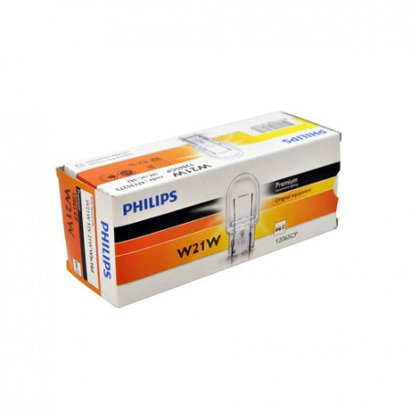 Автолампа W21W (W3*16d) 12V PHILIPS /10/100