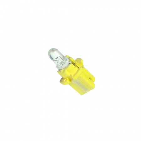 Автолампа BAX1.2W (W2*4.6d с патроном B8.5d) LED STANDARD YELLOW 4лм   12V MEGAPOWER /100 /1000