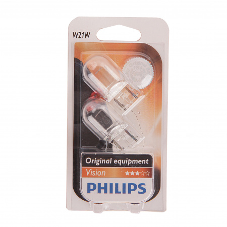 Автолампа W21W (W3*16d) (блистер, 2шт) 12V PHILIPS 1/10/100