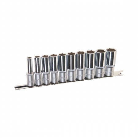Набор торцевых головок RF-3102-5: 3/8"DR 6-гранных глубоких на планке 10пр. ROCKFORCE /1/10