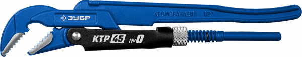 ЗУБР КТР-45, №0, 1/2″, 330 мм, трубный ключ с изогнутыми губками, Профессионал (27337-0)