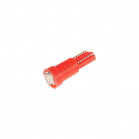 Автолампа T5 (W2*4.6d) 1 SMD 3528 RED 8лм   12V MEGAPOWER /10 /100