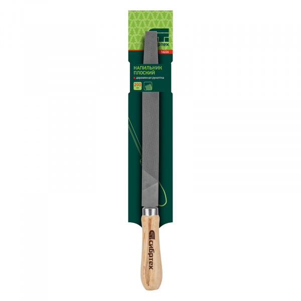 Напильник плоский, 200 мм, деревянная ручка Сибртех