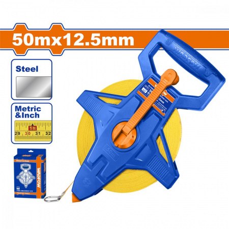 Рулетка геодезическая  50*12,5 мм стальная WADFOW WMT3550