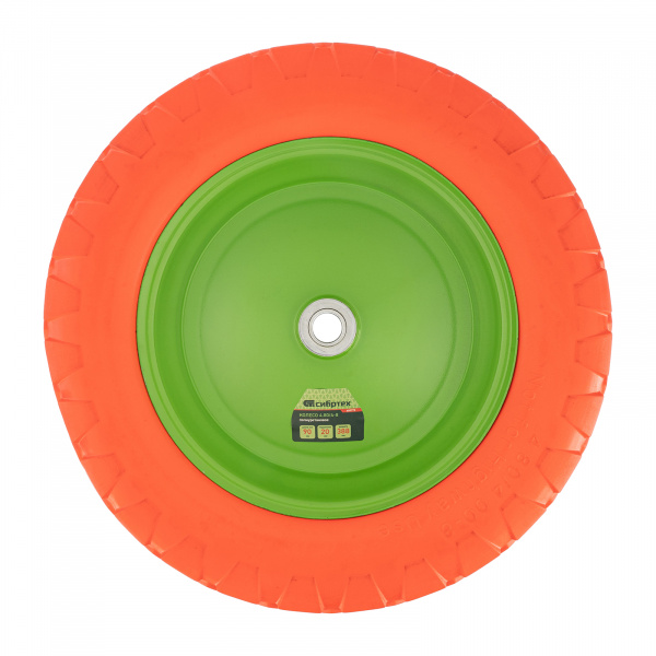 Колесо полиуретановое 4.80/4-8, длина оси 90 мм, подшипник 20 мм Сибртех Колесо полиуретановое 4.80/4-8, длина оси 90 мм, подшипник 20 мм Сибртех