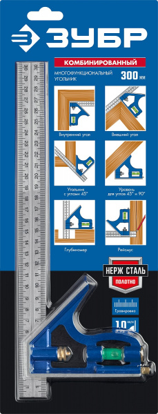 ЗУБР 300 мм, комбинированный угольник, Профессионал (3436)