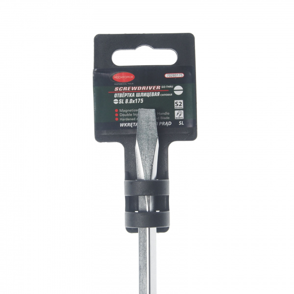 Отвертка RF-70280175 шлицевая силовая SL8.0х175мм ROCKFORCE /1
