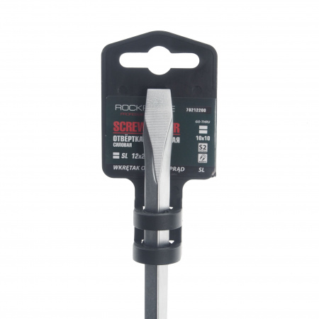 Отвертка шлицевая RF-70212200 силовая магнитная "Profi" S2 SL12х200мм, на пластиковом держателе ROCKFORCE /1