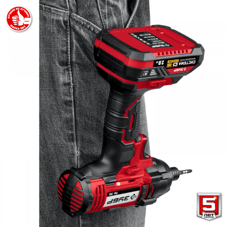 ЗУБР С1-18, 18 В, 250 Н·м, 2 АКБ (2 А·ч), винтоверт ударный, кейс (ГВЛ-255-22)