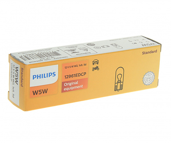 Автолампа W5W (W2.1*9.5d)  EXTRADUTY  12V PHILIPS /10/200 HIT