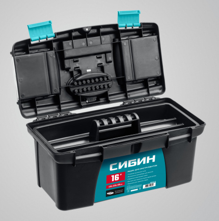 СИБИН 410 х 220 х 195 мм, (16″), Пластиковый ящик для инструментов (38010-16)